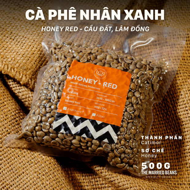 Nhân xanh Arabica - HONEY RED Lâm Đồng - (Gói 500G)